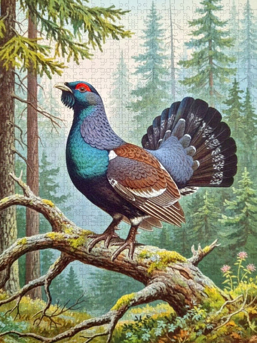 Auerhahn - seltener Vogel als Gemälde - CALVENDO Foto-Puzzle'