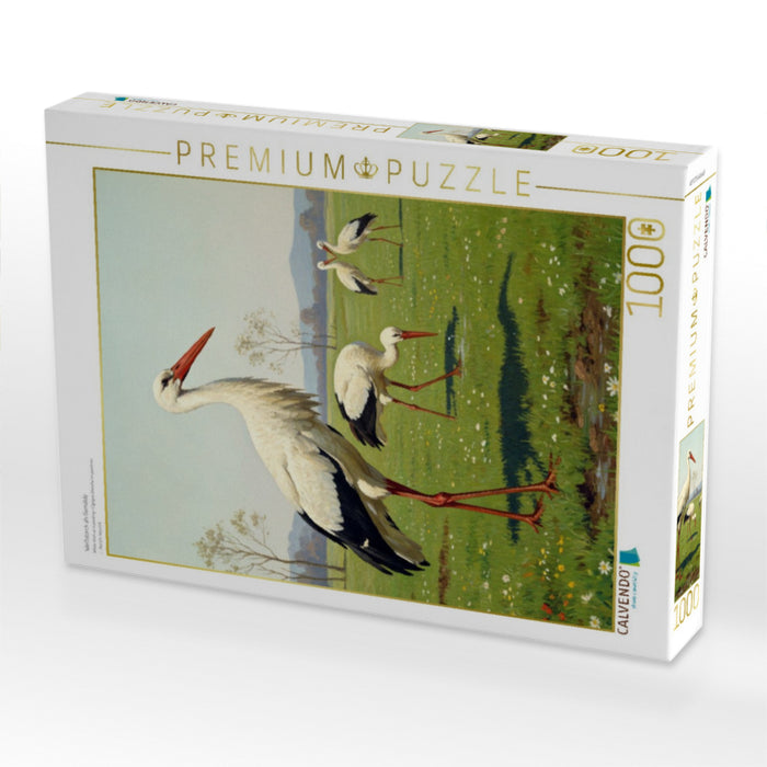 Weißstorch als Gemälde - CALVENDO Foto-Puzzle'