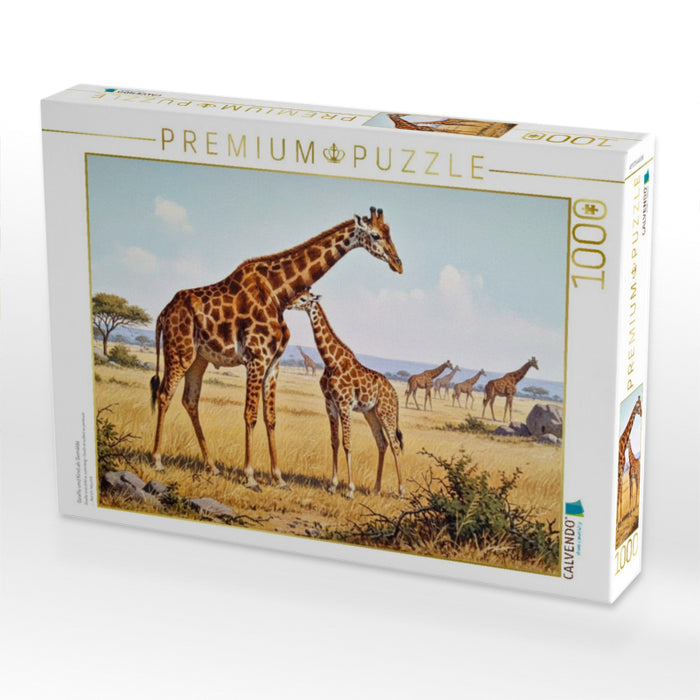 Giraffe und Kind als Gemälde - CALVENDO Foto-Puzzle'