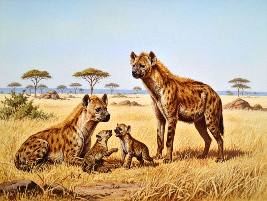 Gemälde einer Hyänenfamilie - CALVENDO Foto-Puzzle'