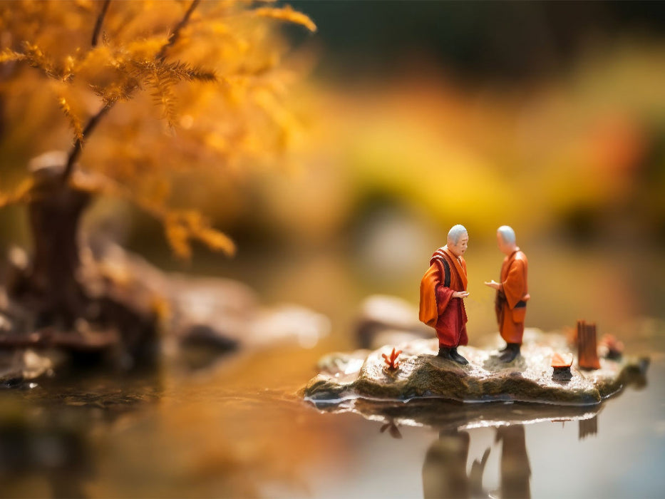 Miniatur Mönche in Thailand auf einer Insel - CALVENDO Foto-Puzzle'