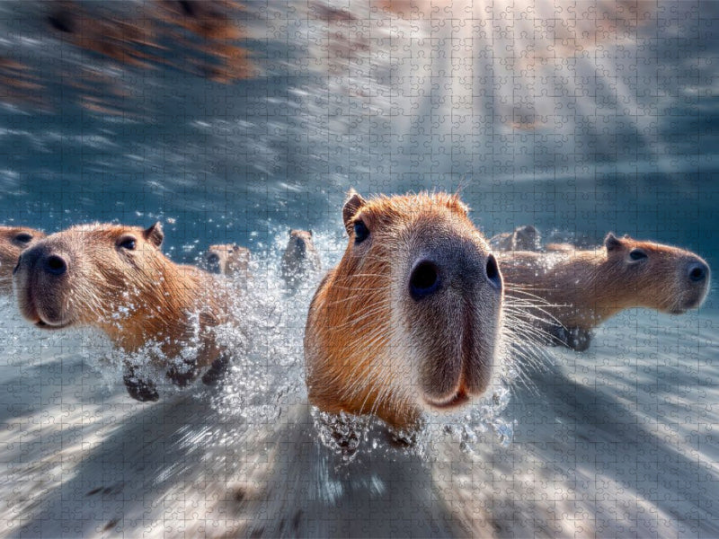 Heute üben wir Synchronschwimmen - CALVENDO Foto-Puzzle'