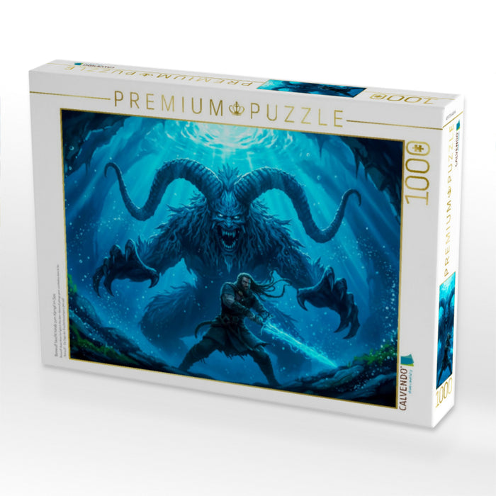 Beowulf taucht hinab zum Kampf im See - CALVENDO Foto-Puzzle'
