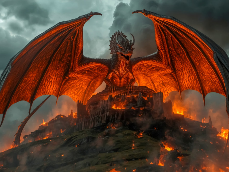 Ein Drache bedroht das Reich des Königs - CALVENDO Foto-Puzzle'