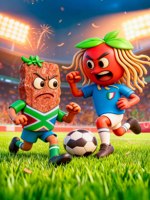 3D Fussballmotiv Suedafrika gegen Italien Duell - CALVENDO Foto-Puzzle'