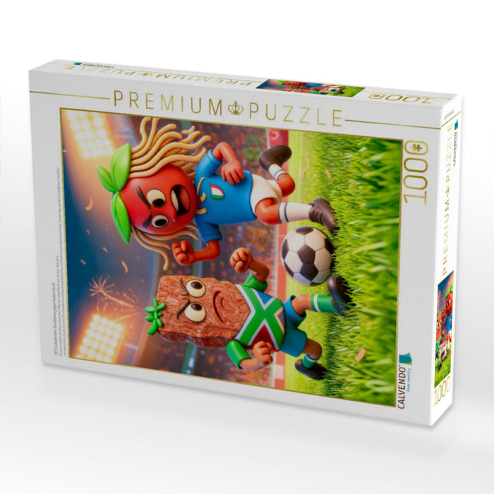 3D Fussballmotiv Suedafrika gegen Italien Duell - CALVENDO Foto-Puzzle'