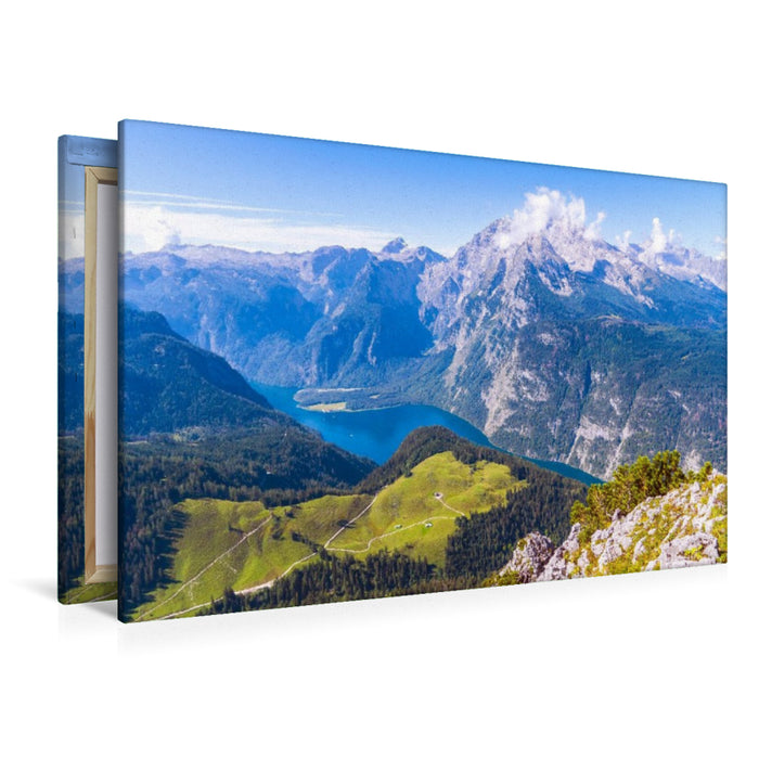 Premium Textil-Leinwand Blick vom Jenner auf den Königssee