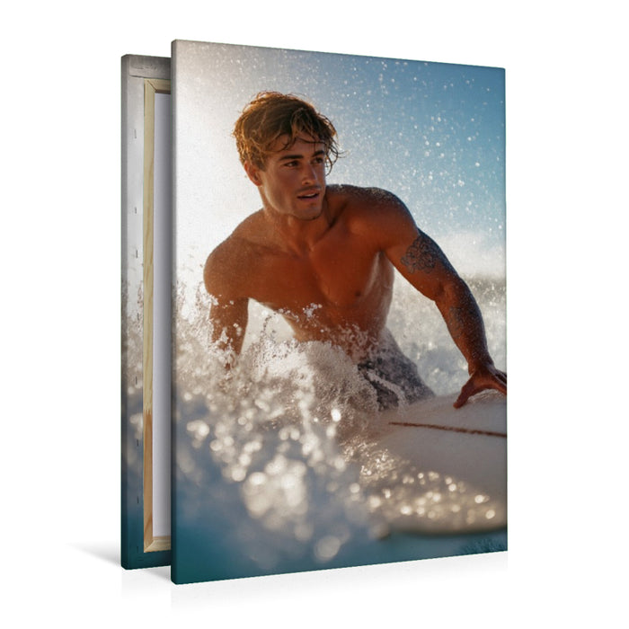 Premium Textil-Leinwand Ein Motiv aus dem Kalender Karibik Surfer