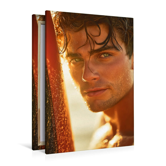 Premium Textil-Leinwand Ein Motiv aus dem Kalender Karibik Surfer