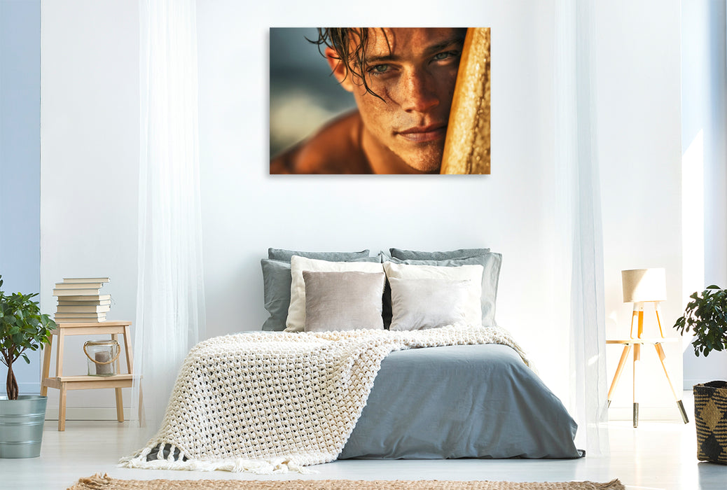 Premium Textil-Leinwand Der Tag beginnt mit Salz in der Luft