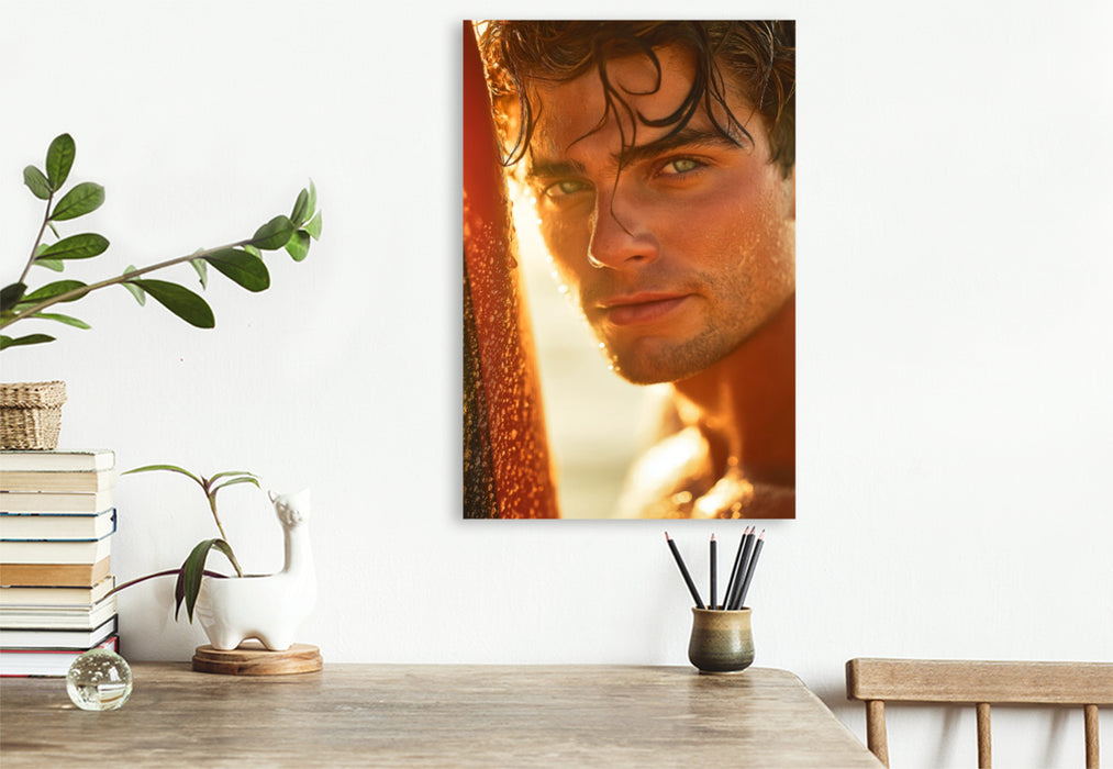 Premium Textil-Leinwand Ein Motiv aus dem Kalender Karibik Surfer