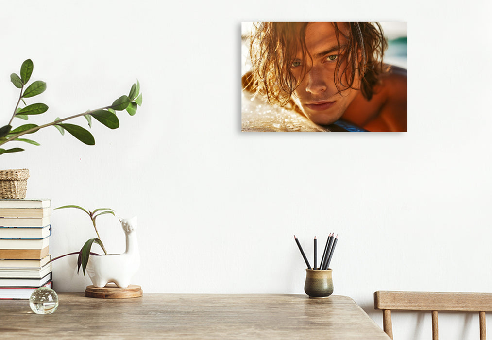 Premium Textil-Leinwand Ein Motiv aus dem Kalender Hot Beach Boys