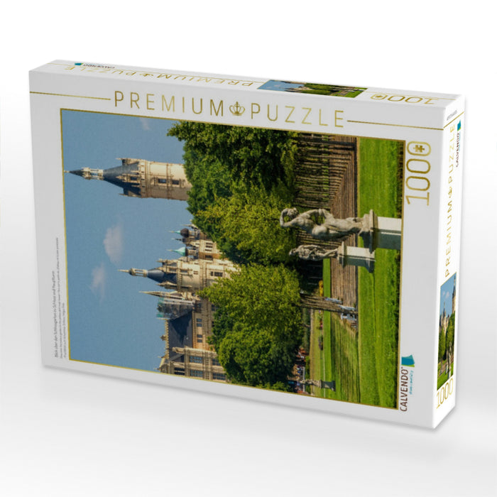 Blick über den Schlossgarten zu Schloss und Hauptturm - CALVENDO Foto-Puzzle'
