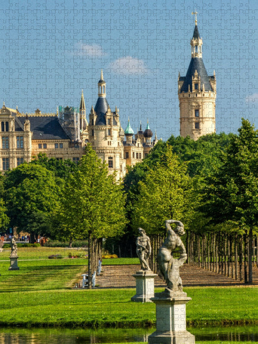 Blick über den Schlossgarten zu Schloss und Hauptturm - CALVENDO Foto-Puzzle'