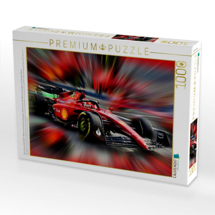 Beim Saisonauftakt 2022 in Bahrain dominierte der Monegasse Charles Leclerc das Rennen und siegte für die Scuderia Ferrari. - CALVENDO Foto-Puzzle'