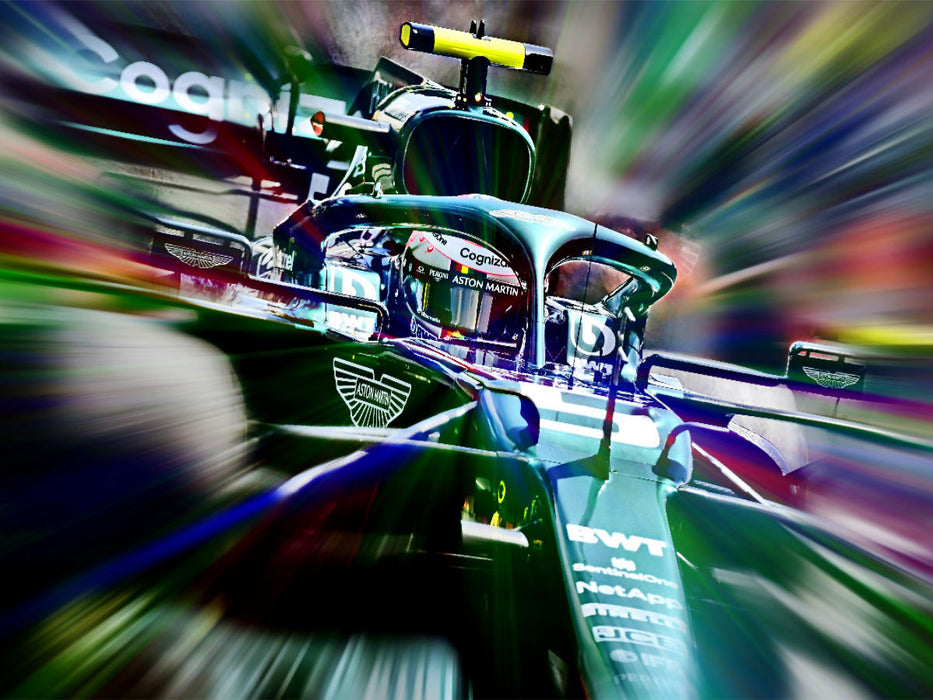 Der Deutsche Sebastian Vettel gewann fünf Weltmeisterschaften, ist mit seinem aktuellen Aston Martin noch nicht so erfolgreich, wie erhofft. - CALVENDO Foto-Puzzle'
