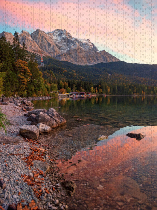 Eibsee, Bayern.. Zitat: Augustinus von Hippo, 354 - 430 n. Chr. - CALVENDO Foto-Puzzle'