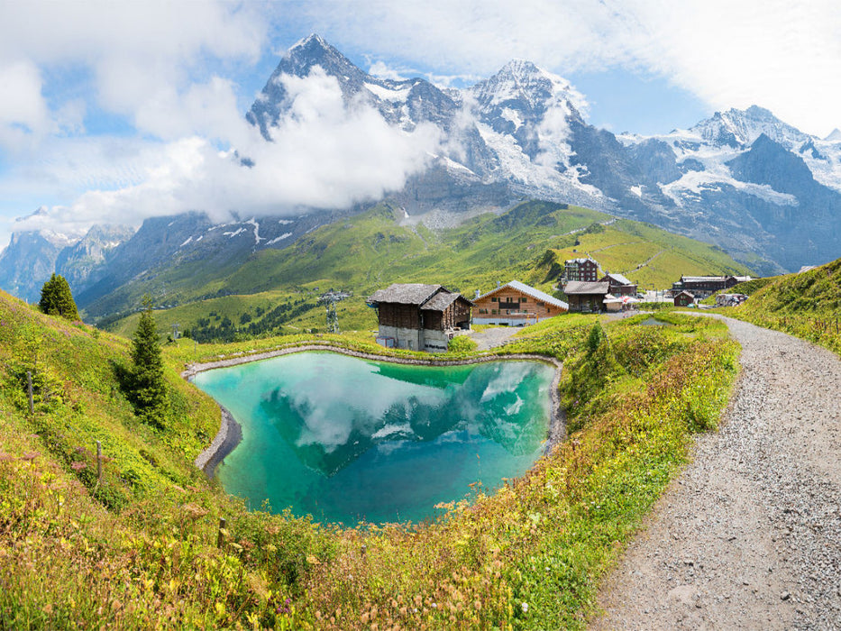 Kleine Scheidegg, Berner Oberland Schweiz. Zitat: John Henry Newman, 1801 - 1890 - CALVENDO Foto-Puzzle'