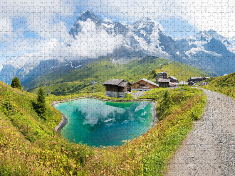 Kleine Scheidegg, Berner Oberland Schweiz. Zitat: John Henry Newman, 1801 - 1890 - CALVENDO Foto-Puzzle'