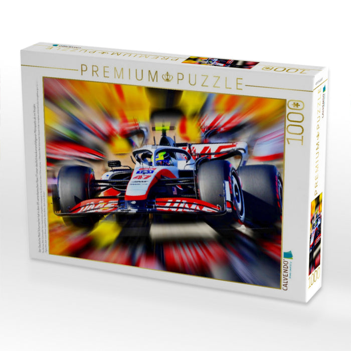Der Deutsche Mick Schumacher hat in dem US-amerikanischen Haas F1 einen deutlich konkurrenzfähigeren Monoposto als im Vorjahr. - CALVENDO Foto-Puzzle'