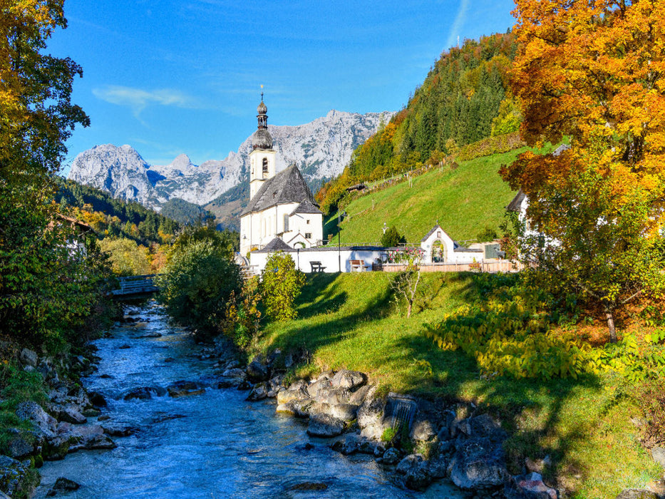 Malerwinkel mit St.Sebastian, Ramsau - CALVENDO Foto-Puzzle'