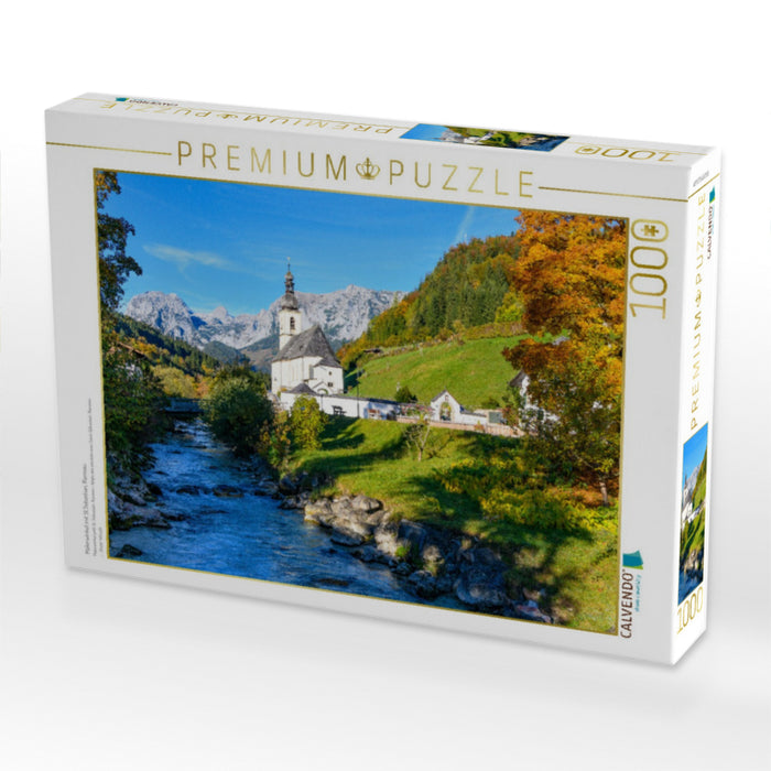 Malerwinkel mit St.Sebastian, Ramsau - CALVENDO Foto-Puzzle'