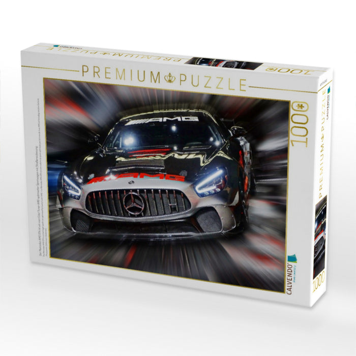 Der Mercedes AMG GT4 ist ein vom Edel-Tuner AMG optimierter Sportwagen mit Straßenzulassung. - CALVENDO Foto-Puzzle'