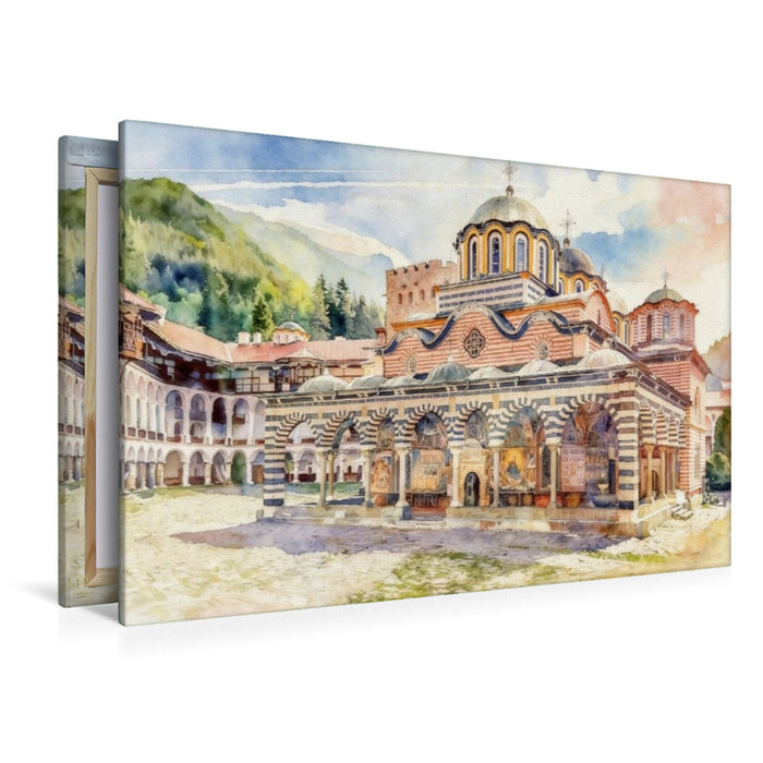Premium Textil-Leinwand Kloster Rila