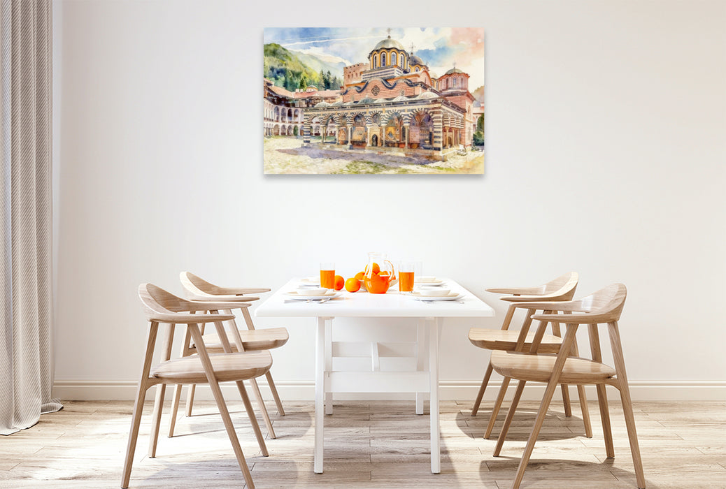 Premium Textil-Leinwand Kloster Rila