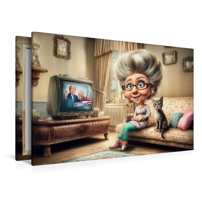 Premium Textil-Leinwand Gelassene Oma