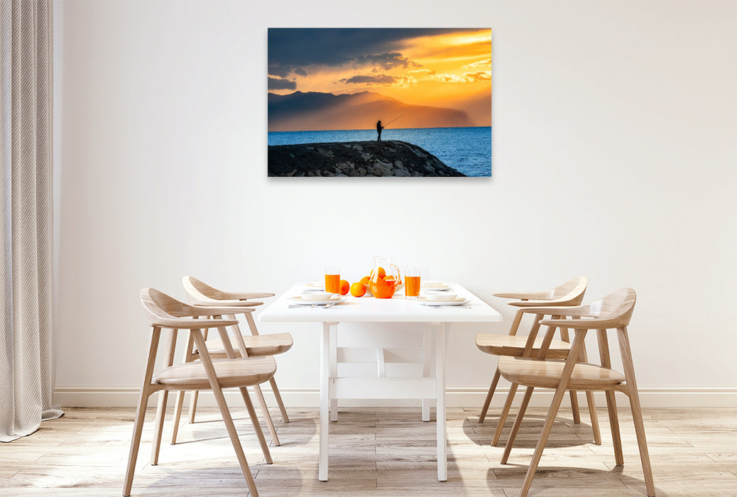 Premium Textil-Leinwand Unendliche Stille im weichen Abendlicht