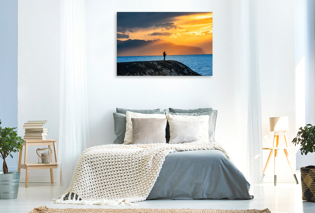 Premium Textil-Leinwand Unendliche Stille im weichen Abendlicht