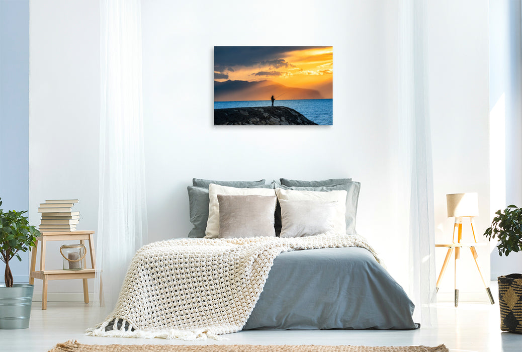 Premium Textil-Leinwand Unendliche Stille im weichen Abendlicht