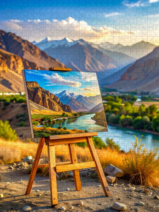 Vorderasiens Schönheit - Staffelei am Fluss - CALVENDO Foto-Puzzle'