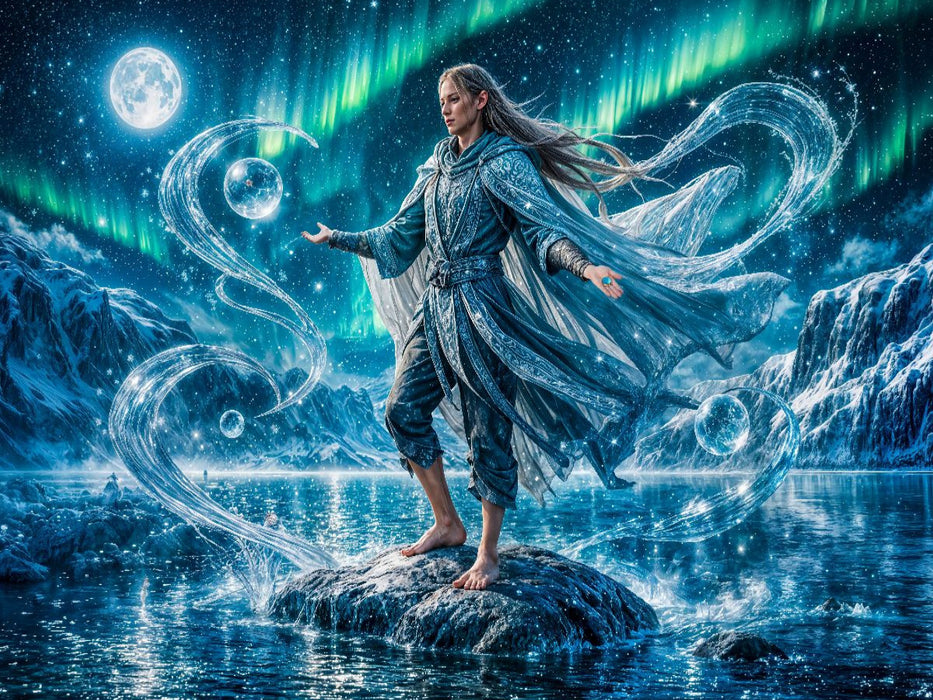 Wassermann Magischer Wasser‑Magier im Mondlicht - CALVENDO Foto-Puzzle'