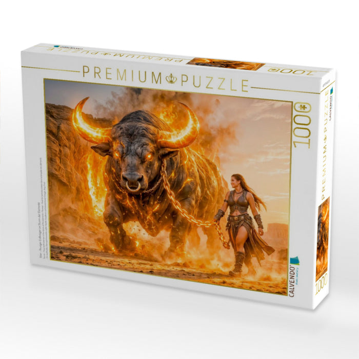 Stier - Feuriger Erdkrieger im Sturm der Elemente - CALVENDO Foto-Puzzle'