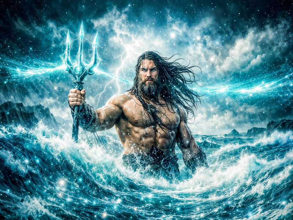 Wassermann - Herr der Wellen mit dem Dreizack - CALVENDO Foto-Puzzle'