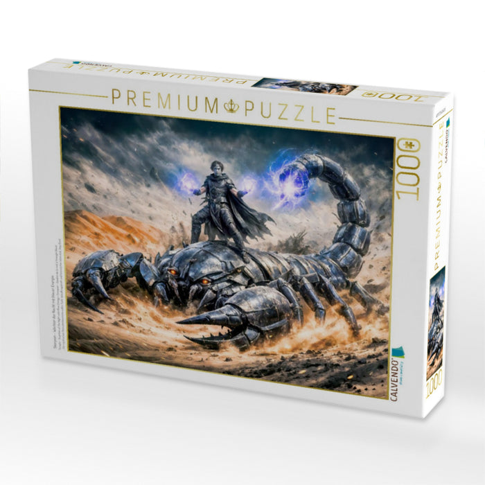 Skorpion - Wächter der Nacht mit blauer Energie - CALVENDO Foto-Puzzle'