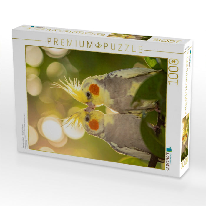 Freunde im Busch - Nymphensittiche - CALVENDO Foto-Puzzle'