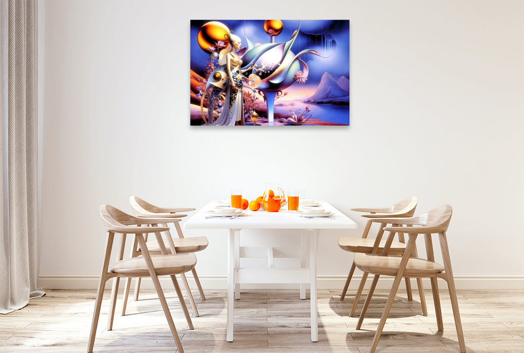 Premium Textil-Leinwand Uferblume