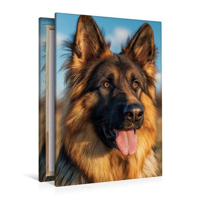 Premium Textil-Leinwand Ein Motiv aus dem Kalender Seelenblick Schäferhund