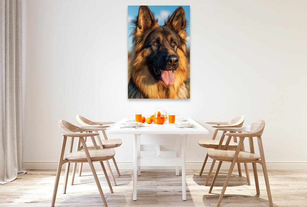 Premium Textil-Leinwand Ein Motiv aus dem Kalender Seelenblick Schäferhund