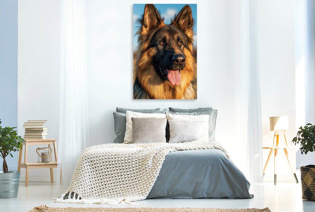 Premium Textil-Leinwand Ein Motiv aus dem Kalender Seelenblick Schäferhund
