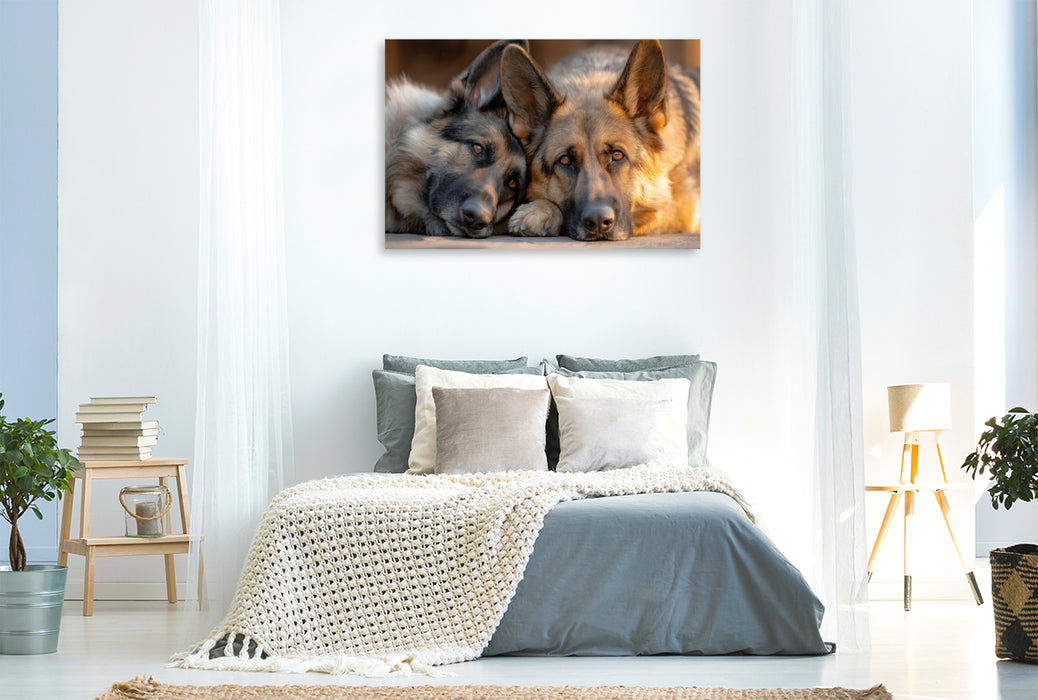 Premium Textil-Leinwand Glück liegt in kleinen Momenten
