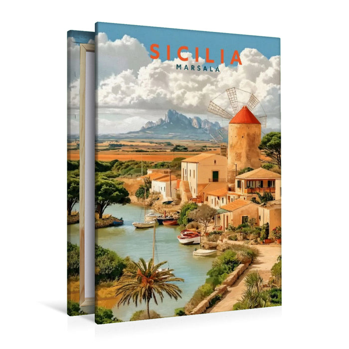 Premium Textil-Leinwand Marsala