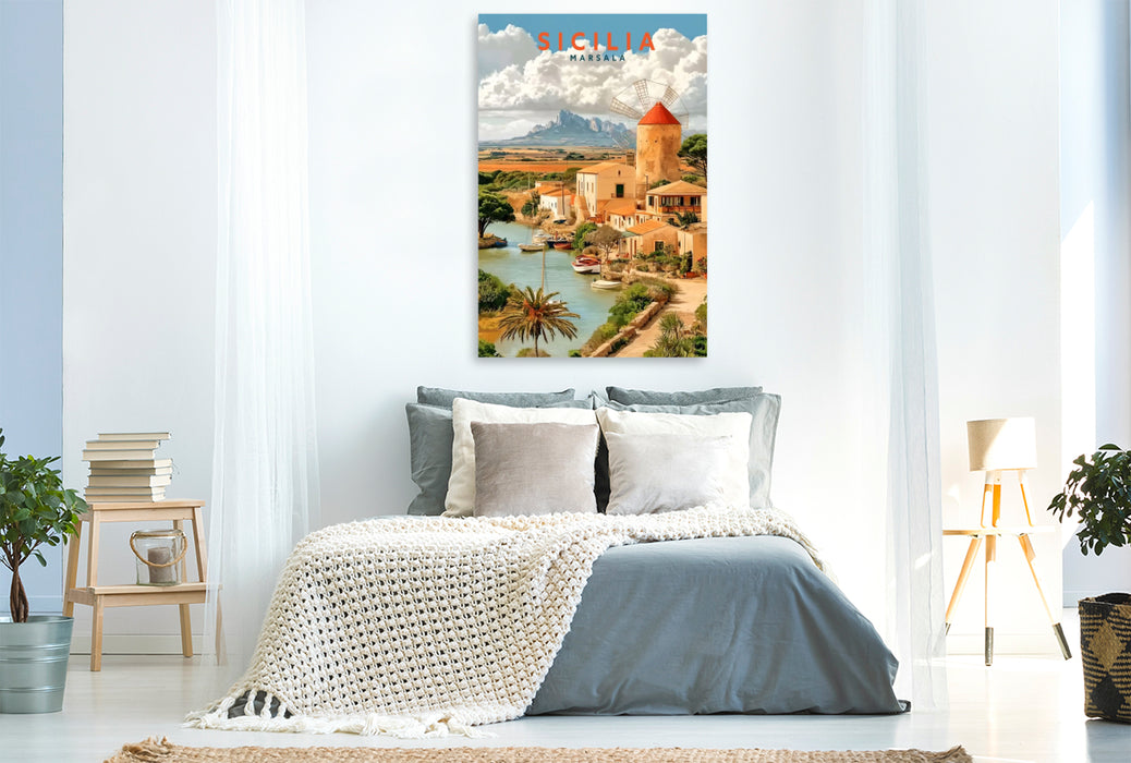 Premium Textil-Leinwand Marsala