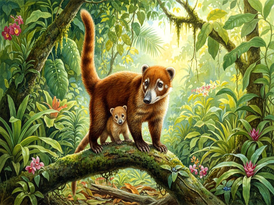 Nasenbär mit Jungtier - CALVENDO Foto-Puzzle'