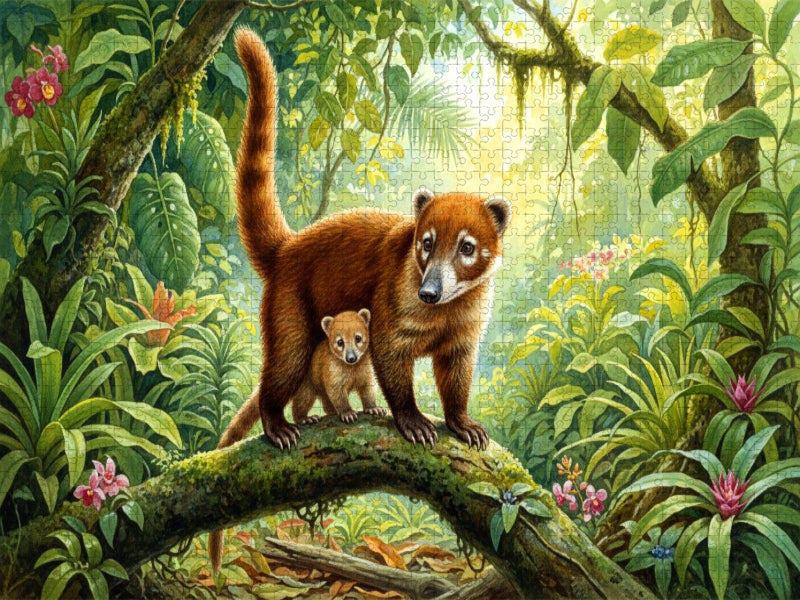 Nasenbär mit Jungtier - CALVENDO Foto-Puzzle'
