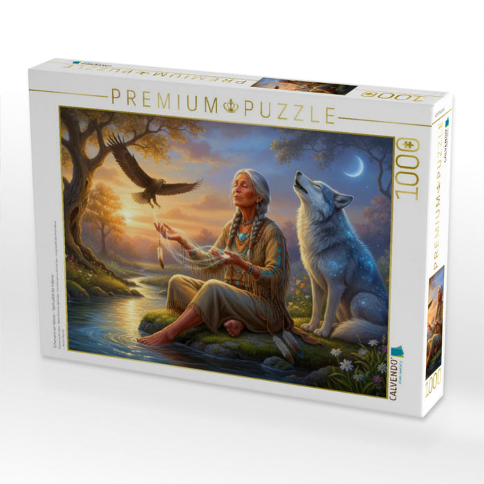 Schamanin am Wasser - Spiritualität der Indianer - CALVENDO Foto-Puzzle'