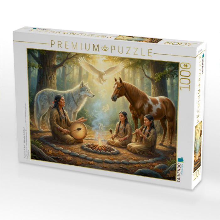 Musikritual im Wald - Spiritualität der Indianer - CALVENDO Foto-Puzzle'
